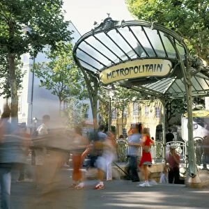 Entrance to the metro at Abbesses, Montmartre, Paris, France, Europe