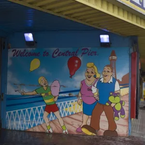 Entry to the Central Pier with Blackpool Tower in the background, Blackpool