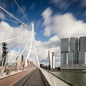 Erasmus Bridge and De Rotterdam, Wilhelminakade, Rotterdam, Netherlands, Europe