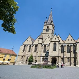 Evangelical church in Piata Huet, Sibiu, Romania, Europe