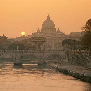 Evening, Vatican skyline and the River Tiber