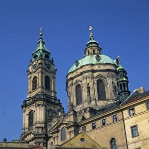 The exterior of St. Nicholas church in Prague, Czech Republic, Europe