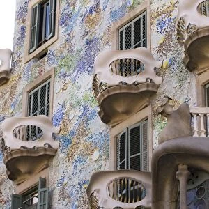Facade of Casa Batlo, UNESCO World Heritage Site, Barcelona, Catalonia, Spain, Europe