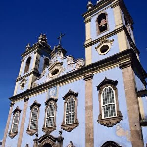 Facade of a church in Bahia, Brazil, South America