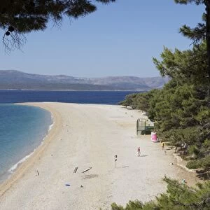 The famous beach Zlatni Rat in Bol, Brac, Croatia