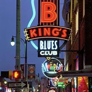 The famous Beale Street at night