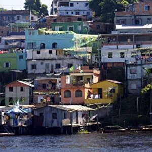 Some favelas of Manaus on the waterfront, Manaus, Brazil, South America