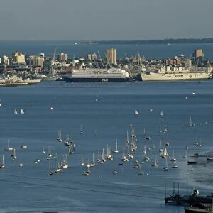 Ferry port and city, Portsmouth, Hampshire, England, United Kingdom, Europe