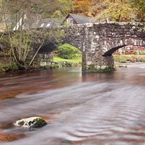 Fingle Bridge and the River Teign, Dartmoor National Park, Devon, England, United Kingdom, Europe