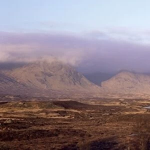 First light on Rannoch Moor and the Black Mount Hills