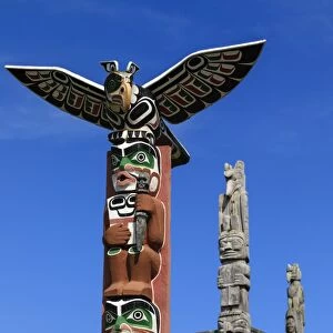 First Nation Totem Poles, Original Namgis Burial Grounds, Alert Bay, Cormorant Island