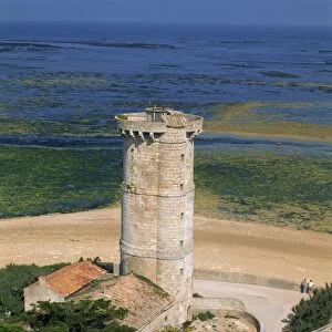 Fish locks and Fanal tower from Whales lighthouse, Ile de Re, Poitou Charentes