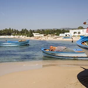 Fishing boats and beach