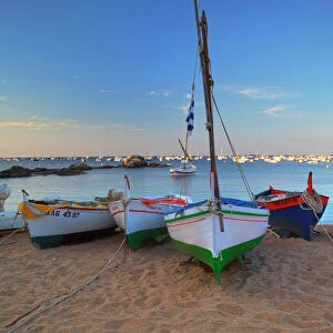 Fishing boats at dawn, Calella de Palafrugell, Costa Brava, Catalonia, Spain, Mediterranean, Europe