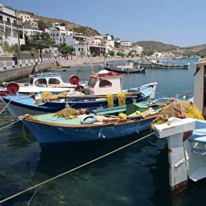 Fishing boats in the harbor at Skala on Patmos