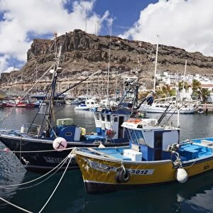 Fishing boats at the old port of Puerto de Mogan, Gran Canaria, Canary Islands, Spain, Atlantic, Europe
