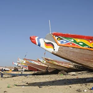 Fishing boats (pirogues), Mbour Fish Market, Mbour, Senegal, West Africa, Africa