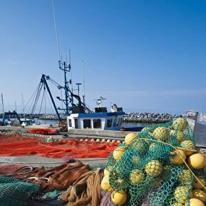 Fishing nets, Sainte Anne des Monts, Quebec, Canada, North America