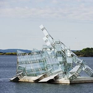 Floating art iceberg on the waterfront in Oslofjord, Oslo, Scandinavia, Europe