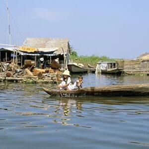 Floating village of Prek Toal beside northwest of Lake Tonle Sap, Cambodia