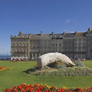 Flower beds at the Royal Crescent, Seafront, Whitby, North Yorkshire, Yorkshire