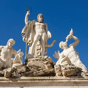 Fontana del Nettuno (Neptunes fountain), Piazza del Popolo, Rome, Lazio, Italy, Europe