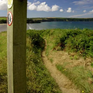 Footpath sign for the Pembrokeshire Coast Path at Broad Haven