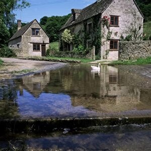 The ford, Duntisbourne Leer, Gloucestershire, The Cotswolds, England, United Kingdom