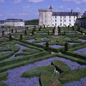 Formal gardens, Chateau of Villandry, UNESCO World Heritage Site, Indre et Loire