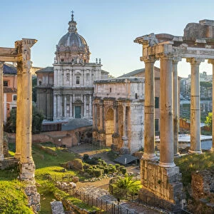 Forum at sunrise, UNESCO World Heritage Site, Rome, Lazio, Italy, Europe