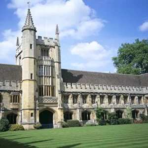 Founders Tower from Cloister Quadrangle, Magdalen College, Oxford, Oxfordshire