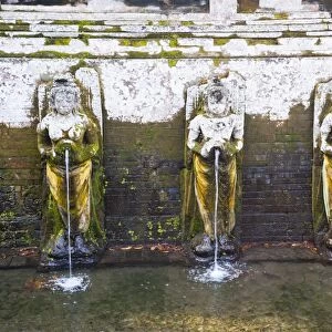 Fountains at Pura Goa Gaja, Elephant Cave Temple, Bali, Indonesia, Southeast Asia, Asia