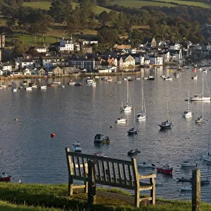 Fowey town and harbour viewed from Polruan, Cornwall, England, United Kingdom, Europe