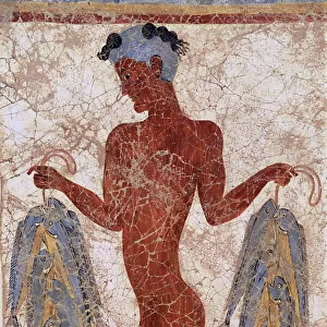 Fresco of a fisherman from Akrotiri