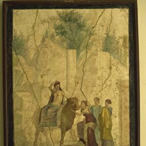 Fresco from Pompeii of Europa on the Bull, Archaeological Museum, Naples, Italy, Europe