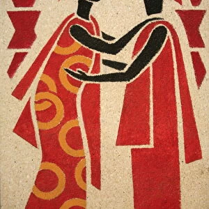 Fresco of the Visitation, designed and painted in 1963 by Dom Georges Saget