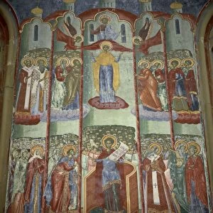 Frescoes painted on outside to inspire peasants, church dating from 1586