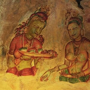 Frescoes, Sigiriya (Lion Rock), UNESCO World Heritage Site, Sri Lanka, Asia