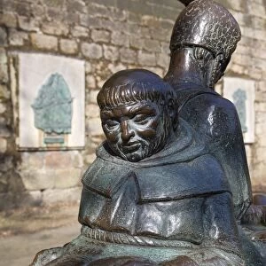 Friar Tuck statue, Nottingham, Nottinghamshire, England, United Kingdom, Europe
