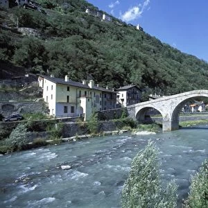 Ganda Bridge over the Adda River near Morbegno, Valtellina, Lombardy, Italy, Europe