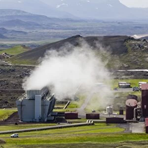 The geothermal Krafla Power Station, largest geothermal power station in Iceland, located near the Krafla Volcano, Iceland, Polar Regions