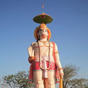 Giant statue of the Monkey God Hanuman, along the Jaipur to Agra Highway