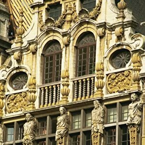 Gilded facade of Guild House, Grand Place, UNESCO World Heritage Site, Brussels