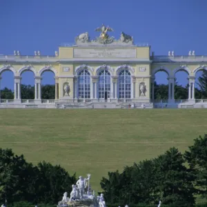 Gloriette and Neptune fountain, Schonbrunn gardens, UNESCO World Heritage Site