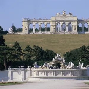 Gloriette and Neptune fountain, Schonbrunn Gardens, UNESCO World Heritage Site