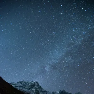 Glowing tents at Samogaon on the Manaslu circuit trek, Himalayas, Nepal, Asia