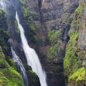 Glymur waterfall, Icelands tallest at 198m, Iceland, Polar Regions