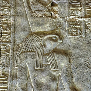The God Horus, Bas Relief, Sanctuary of Horus, Temple of Horus, Edfu, Egypt, North Africa