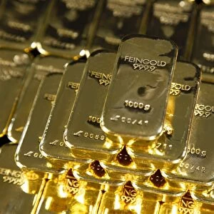 Gold ingots, Frankfurt, Germany, Europe
