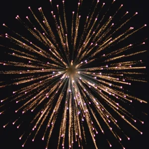 Golden rain firework display, Eastbourne, England, United Kingdom, Europe